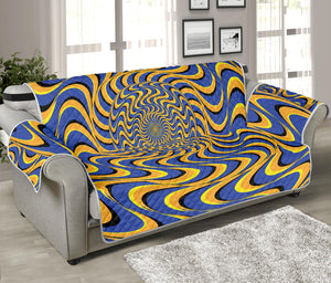 Blue And Yellow Motion Illusion Print Sofa Protector