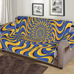 Blue And Yellow Motion Illusion Print Sofa Protector