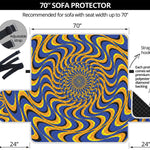 Blue And Yellow Motion Illusion Print Sofa Protector