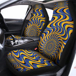 Blue And Yellow Motion Illusion Print Universal Fit Car Seat Covers