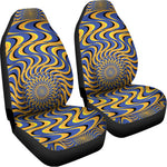Blue And Yellow Motion Illusion Print Universal Fit Car Seat Covers