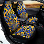 Blue And Yellow Motion Illusion Print Universal Fit Car Seat Covers