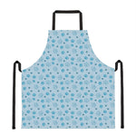 Blue Animal Paw Pattern Print Apron