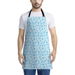 Blue Animal Paw Pattern Print Apron