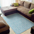 Blue Animal Paw Pattern Print Floor Mat