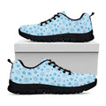 Blue Animal Paw Pattern Print Black Running Shoes