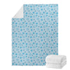 Blue Animal Paw Pattern Print Blanket