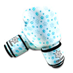 Blue Animal Paw Pattern Print Boxing Gloves