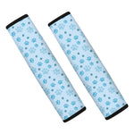 Blue Animal Paw Pattern Print Car Seat Belt Covers