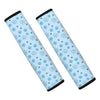 Blue Animal Paw Pattern Print Car Seat Belt Covers