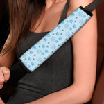 Blue Animal Paw Pattern Print Car Seat Belt Covers