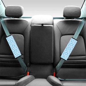 Blue Animal Paw Pattern Print Car Seat Belt Covers