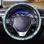 Blue Animal Paw Pattern Print Car Steering Wheel Cover