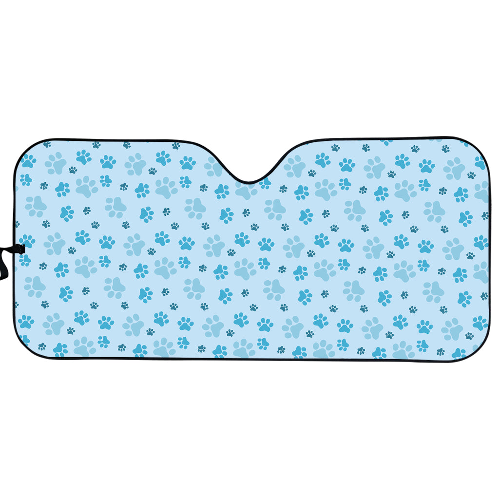 Blue Animal Paw Pattern Print Car Sun Shade