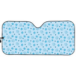 Blue Animal Paw Pattern Print Car Sun Shade