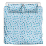 Blue Animal Paw Pattern Print Duvet Cover Bedding Set