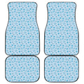 Blue Animal Paw Pattern Print Front and Back Car Floor Mats