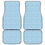 Blue Animal Paw Pattern Print Front and Back Car Floor Mats