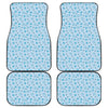 Blue Animal Paw Pattern Print Front and Back Car Floor Mats