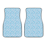 Blue Animal Paw Pattern Print Front Car Floor Mats