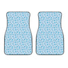 Blue Animal Paw Pattern Print Front Car Floor Mats