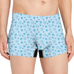 Blue Animal Paw Pattern Print Men's Boxer Briefs