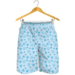 Blue Animal Paw Pattern Print Men's Shorts