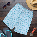 Blue Animal Paw Pattern Print Men's Shorts