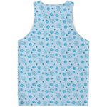 Blue Animal Paw Pattern Print Men's Tank Top