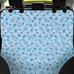 Blue Animal Paw Pattern Print Pet Car Back Seat Cover