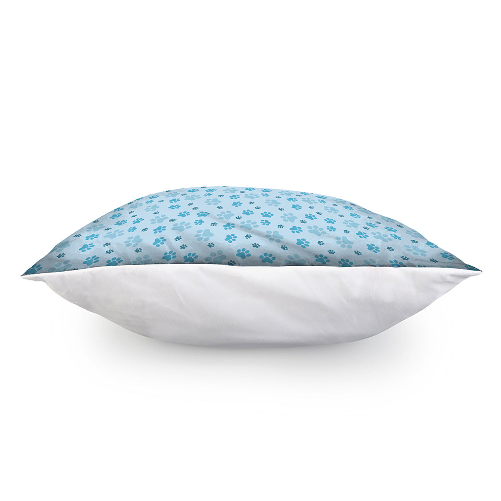 Blue Animal Paw Pattern Print Pillow Cover