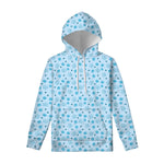 Blue Animal Paw Pattern Print Pullover Hoodie