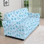 Blue Animal Paw Pattern Print Sofa Cover