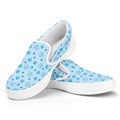 Blue Animal Paw Pattern Print White Slip On Sneakers