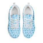 Blue Animal Paw Pattern Print White Sneakers