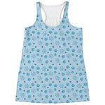 Blue Animal Paw Pattern Print Women's Racerback Tank Top