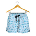 Blue Animal Paw Pattern Print Women's Shorts