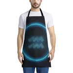 Blue Aquarius Zodiac Sign Print Apron