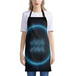 Blue Aquarius Zodiac Sign Print Apron