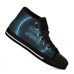 Blue Aquarius Zodiac Sign Print Black High Top Shoes