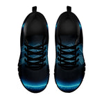 Blue Aquarius Zodiac Sign Print Black Sneakers