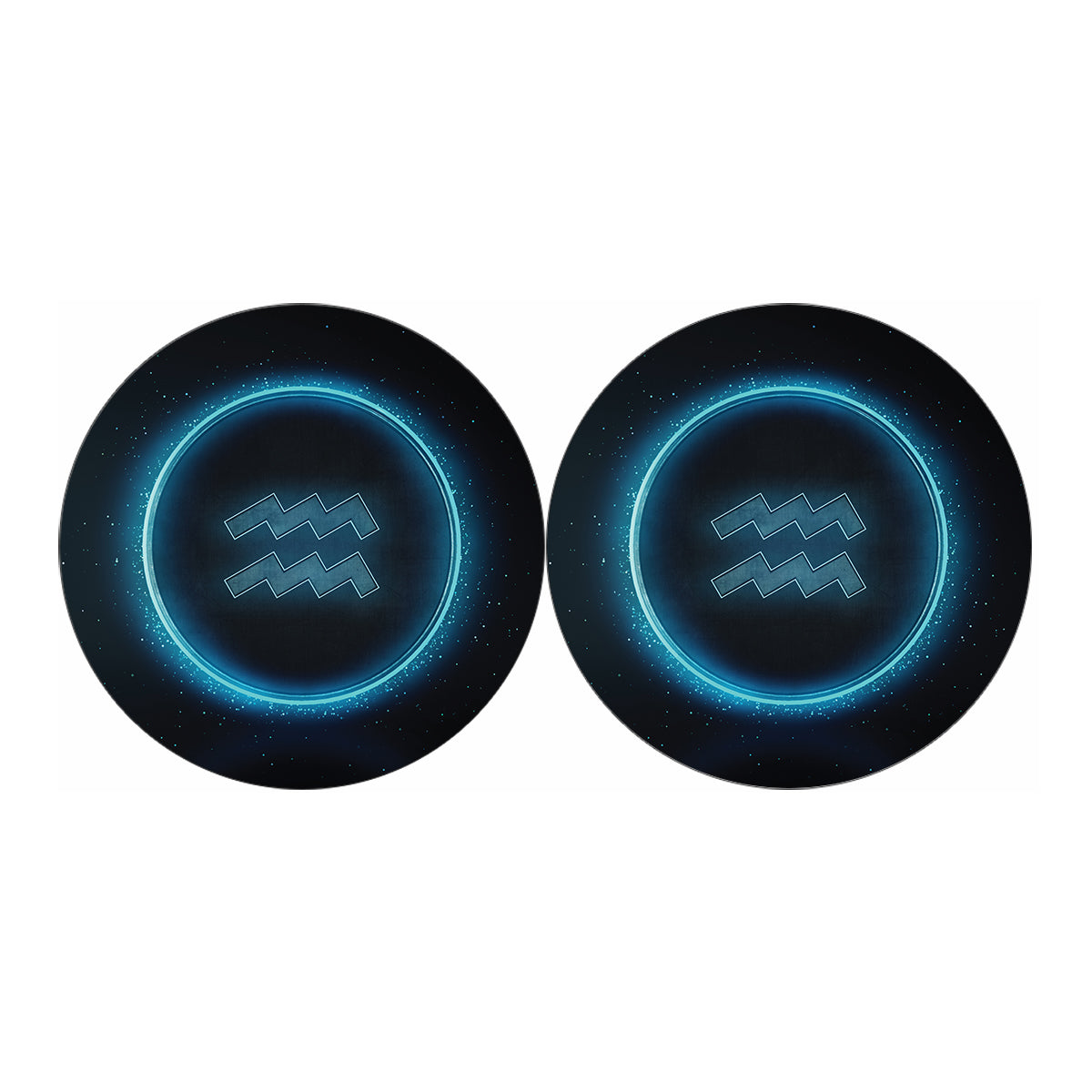 Blue Aquarius Zodiac Sign Print Car Coasters