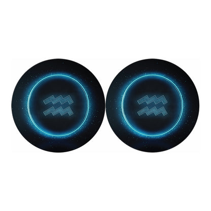 Blue Aquarius Zodiac Sign Print Car Coasters