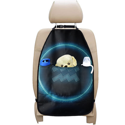 Blue Aquarius Zodiac Sign Print Car Seat Organizers