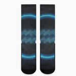 Blue Aquarius Zodiac Sign Print Crew Socks