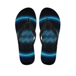 Blue Aquarius Zodiac Sign Print Flip Flops