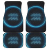 Blue Aquarius Zodiac Sign Print Front and Back Car Floor Mats