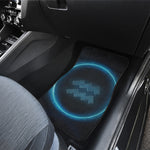 Blue Aquarius Zodiac Sign Print Front and Back Car Floor Mats