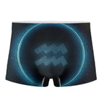 Blue Aquarius Zodiac Sign Print Men's Boxer Briefs