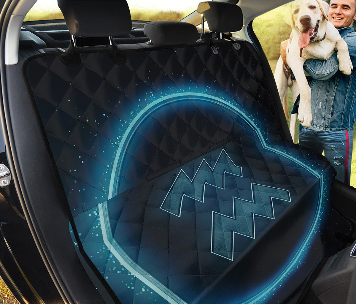 Blue Aquarius Zodiac Sign Print Pet Car Back Seat Cover